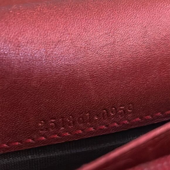 GUCCI Red Shiny Leather Interlocking G Heart Flap Long Wallet - Picture 14 of 14